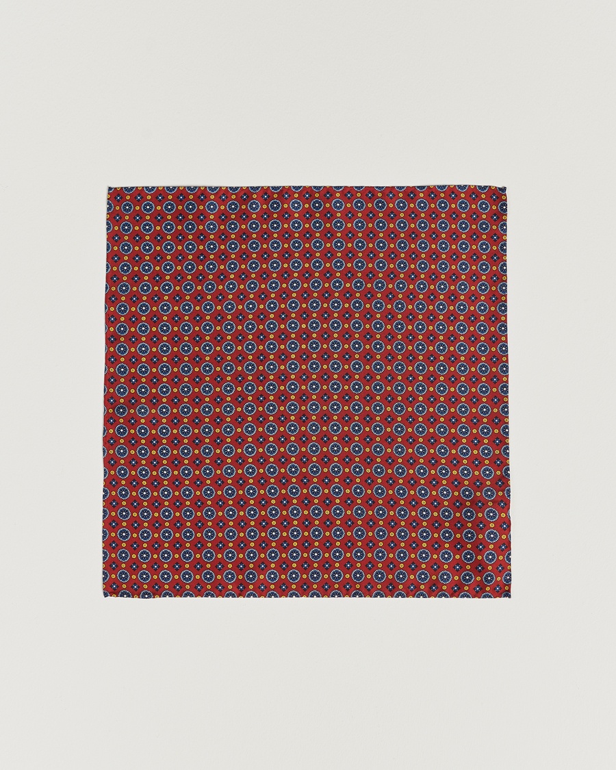 Amanda Christensen Medallion Silk Pocket Square Wine Red – Rojo