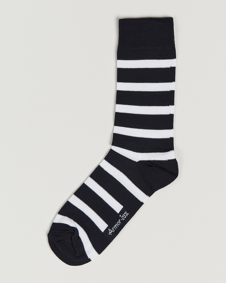 Armor-lux Loer Stripe Sock Rich Navy/White – Azul