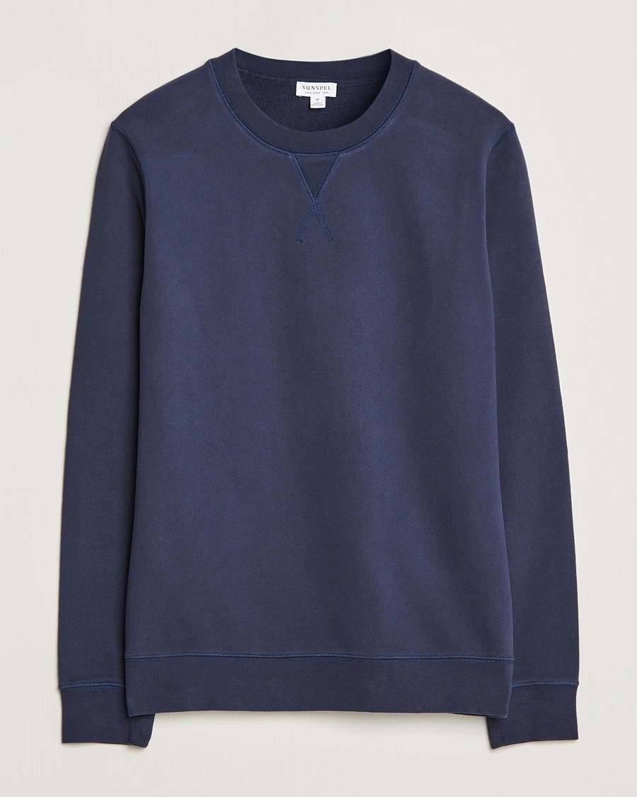 Sunspel Loopback Sweatshirt Navy – Azul