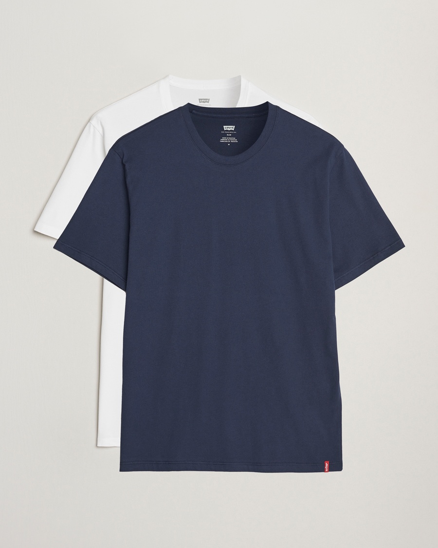 Levi's 2-Pack Crew Neck T-Shirt Navy/White – Azul