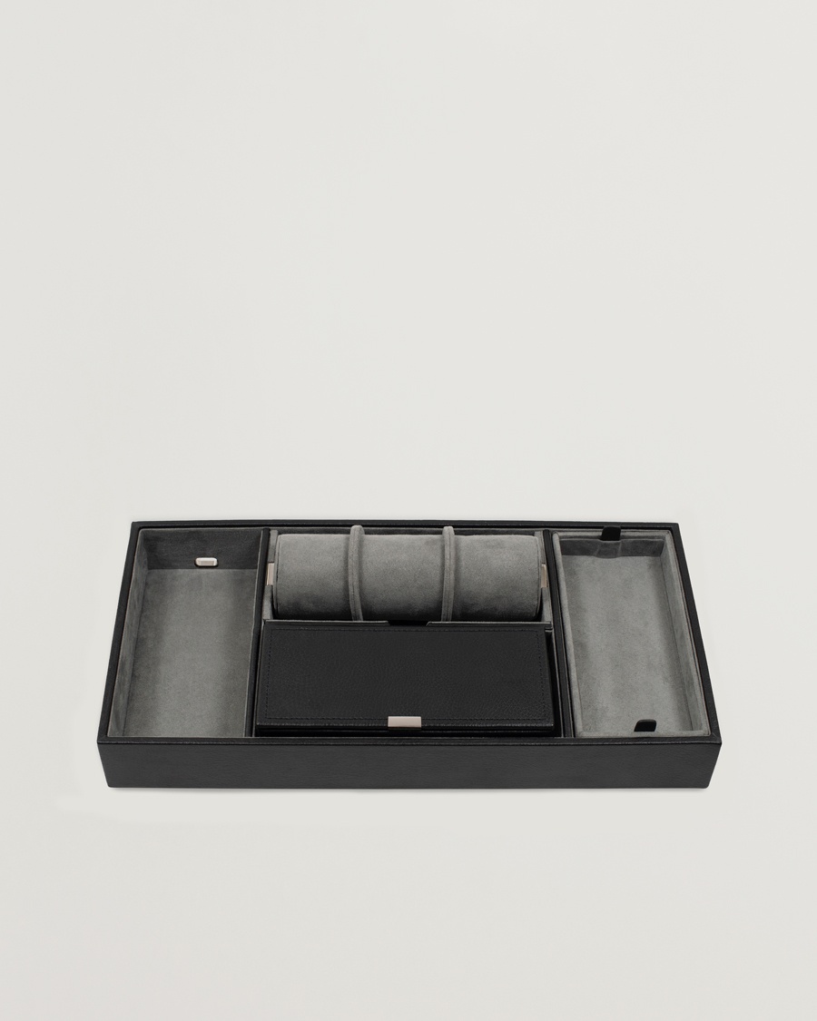 WOLF Howard Valet Tray with Cuff Black/Grey Pebble – Gris