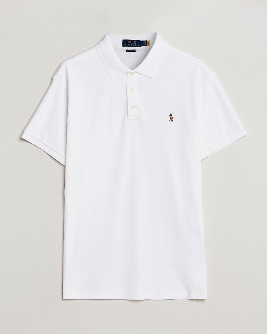 Polo Ralph Lauren Slim Fit Pima Cotton Polo White – Blanco