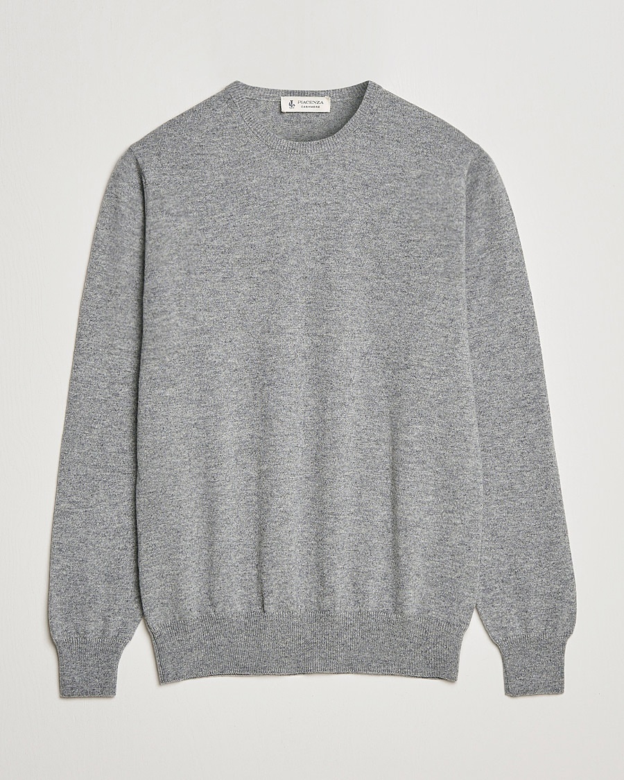 Piacenza Cashmere Cashmere Crew Neck Sweater Light Grey – Gris
