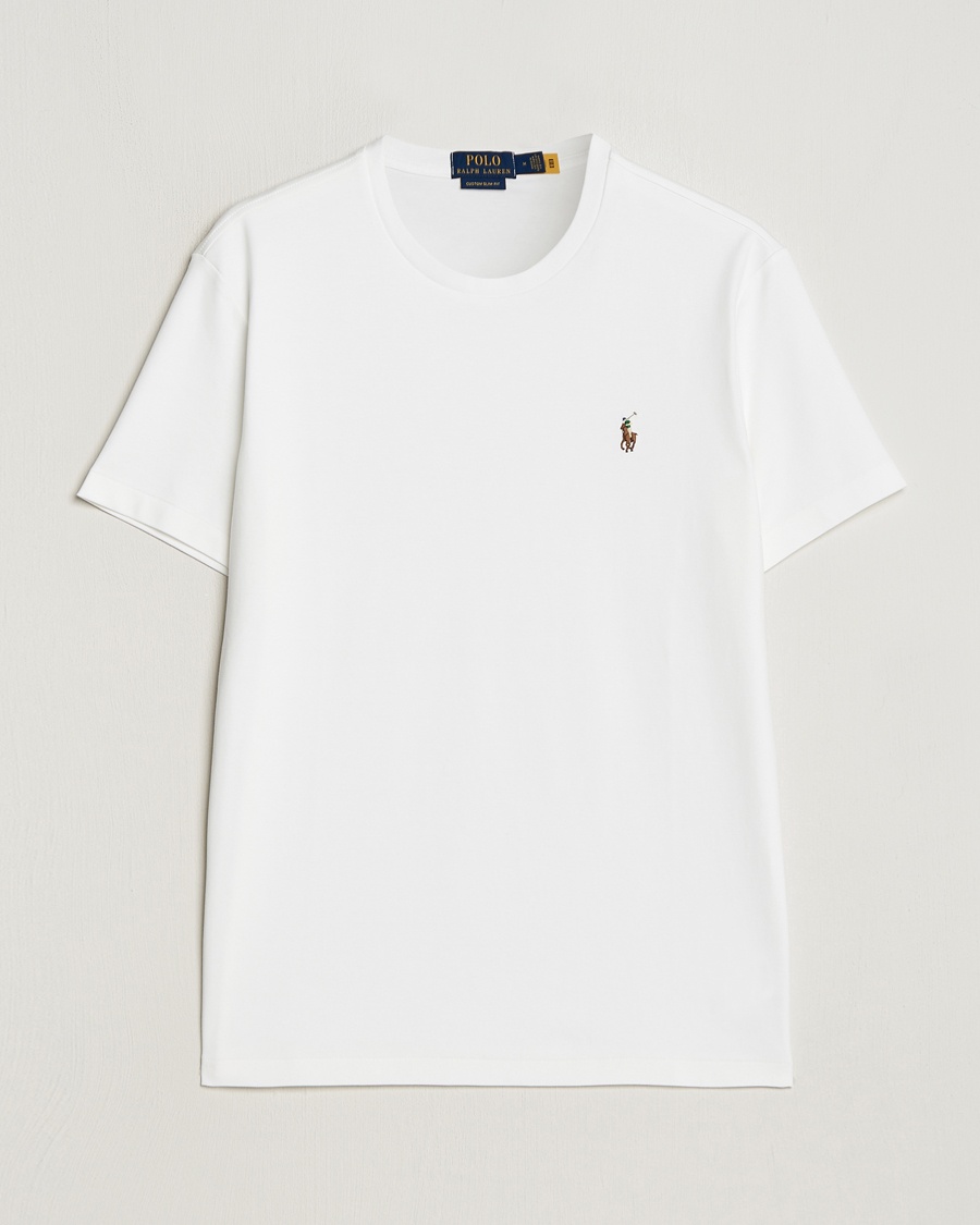 Polo Ralph Lauren Luxury Pima Cotton Crew Neck T-Shirt White – Blanco