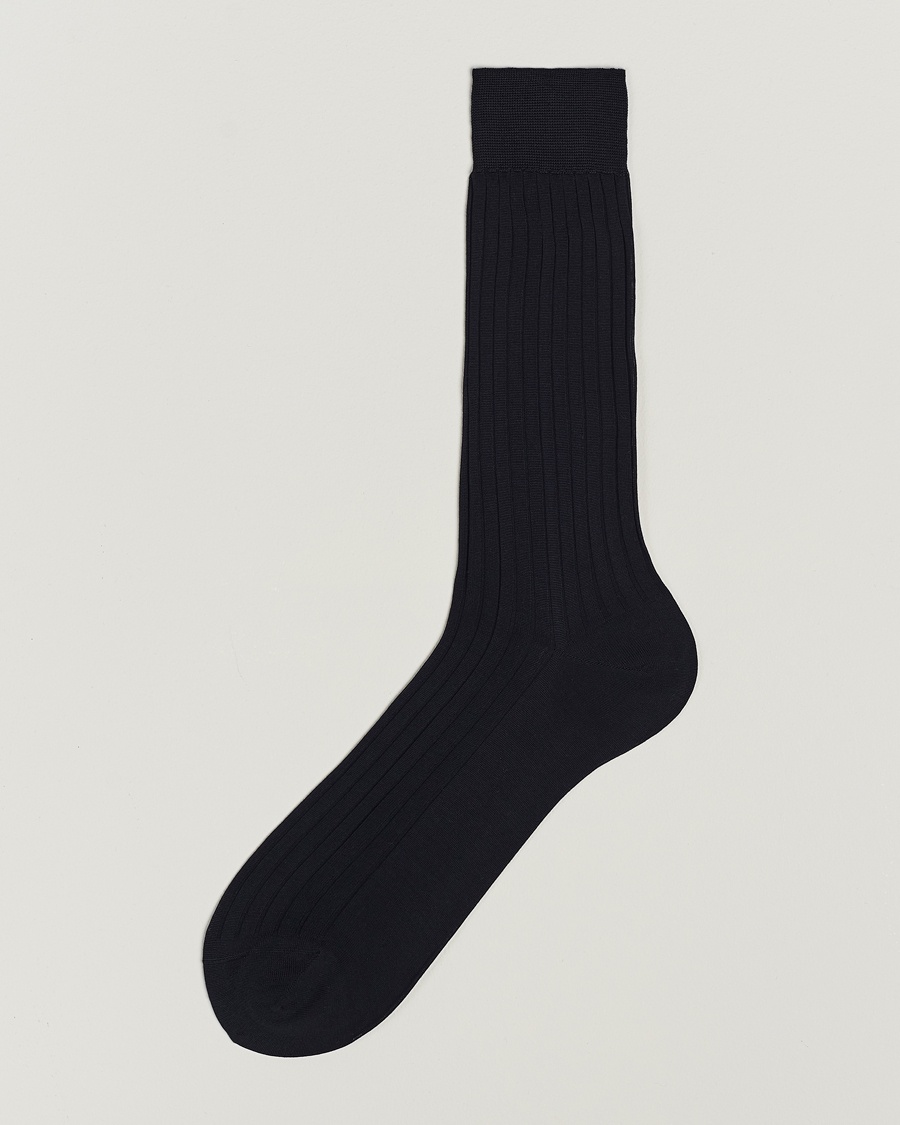 Bresciani Cotton Ribbed Short Navy – Azul