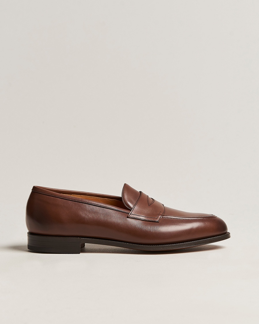 Edward Green Piccadilly Penny Loafer Dark Oak Antique – Marrón