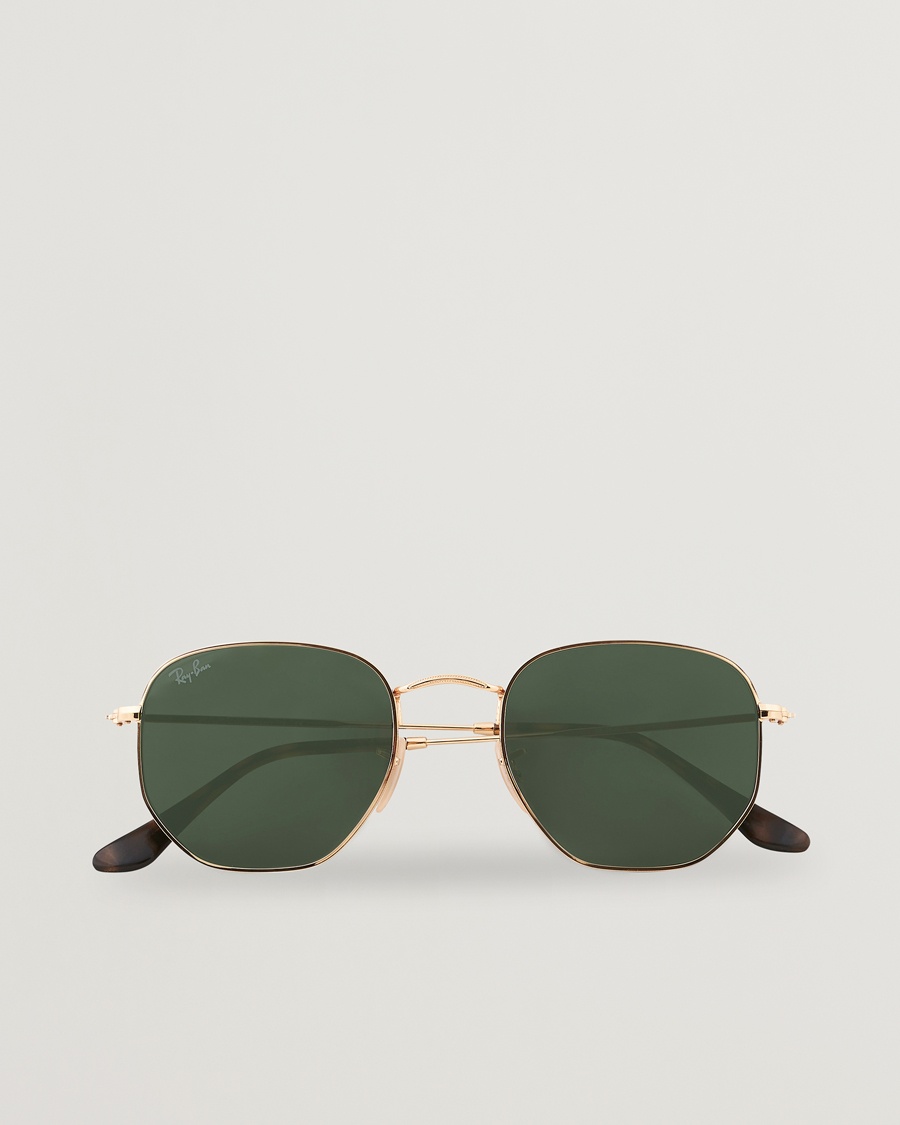 Ray-Ban 0RB3548N Hexagonal Sunglasses Gold/Green – Oro