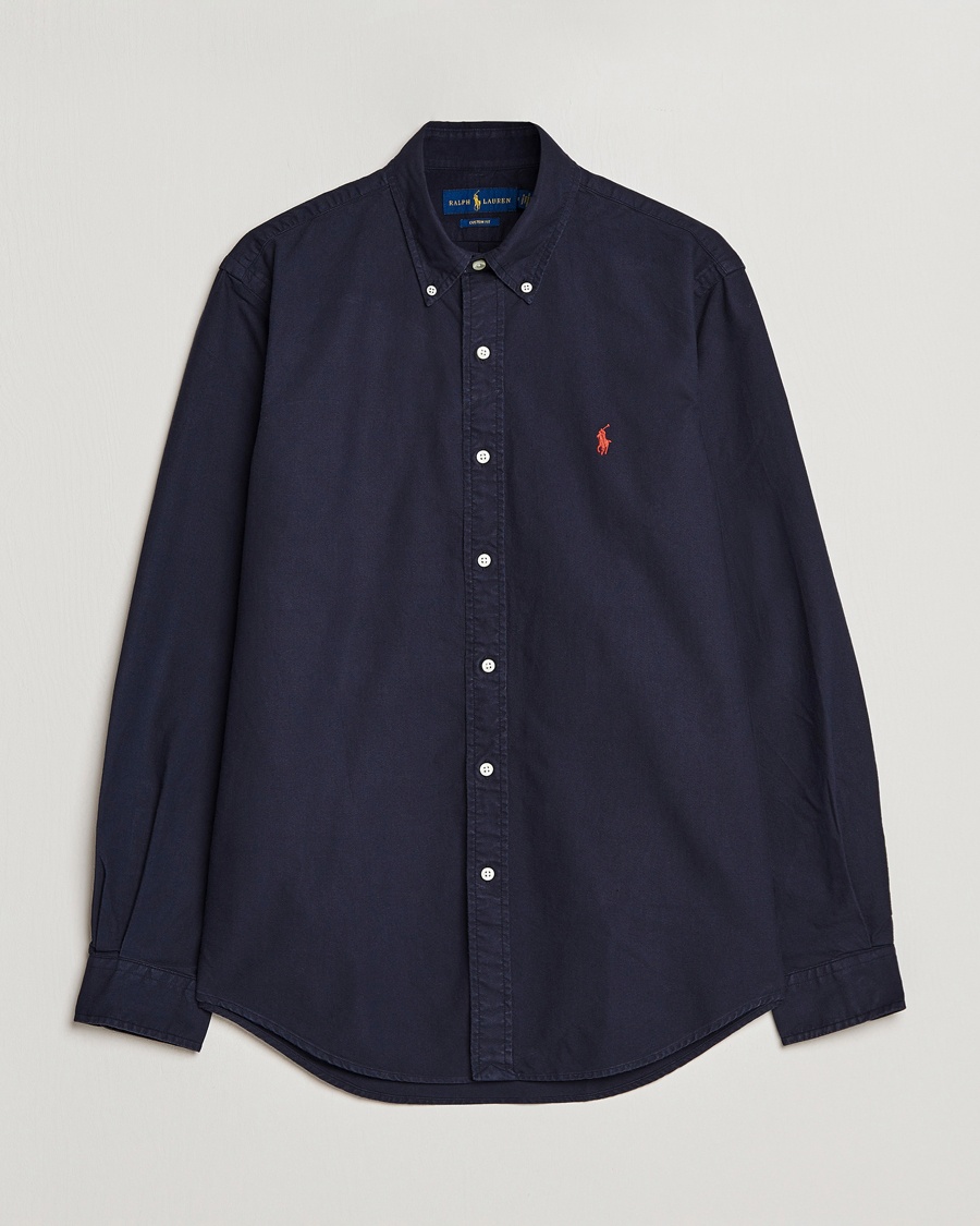 Polo Ralph Lauren Custom Fit Garment Dyed Oxford Shirt Navy – Azul