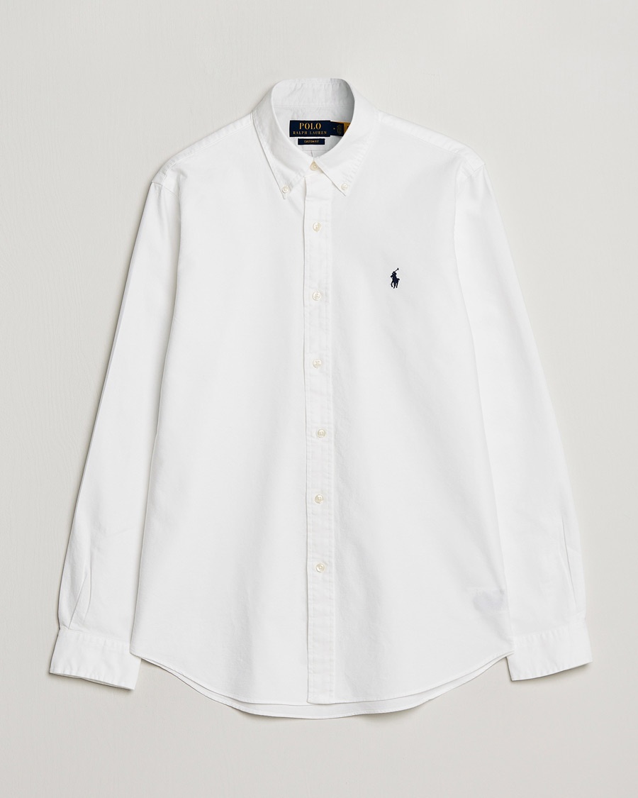Polo Ralph Lauren Custom Fit Garment Dyed Oxford Shirt White – Blanco