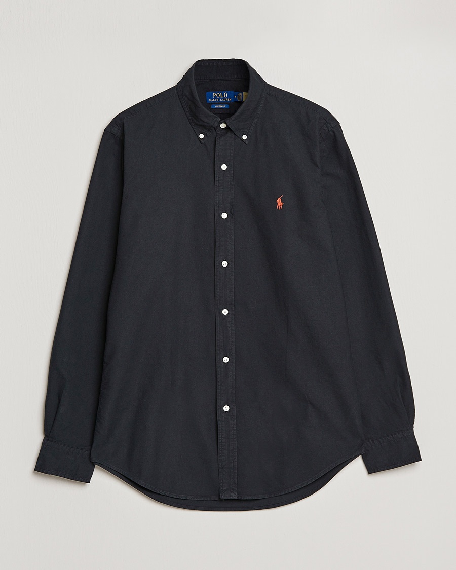 Polo Ralph Lauren Custom Fit Garment Dyed Oxford Shirt Black – Negro