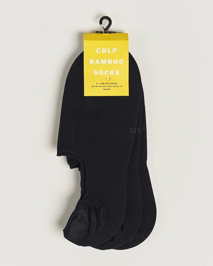 CDLP 3-Pack No Show Socks Black – Negro