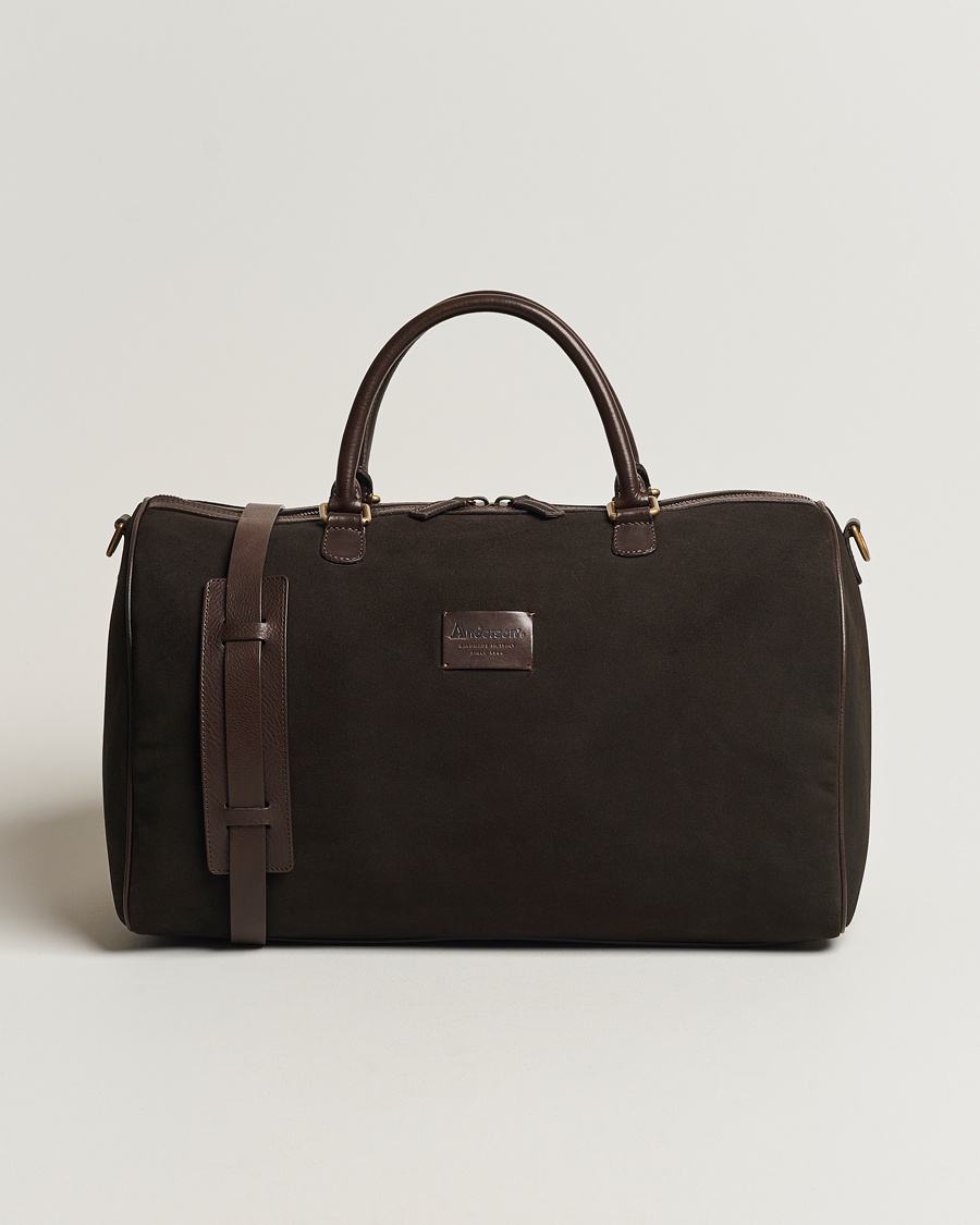 Anderson's Boston Suede Weekendbag Brown/Brown – Marrón