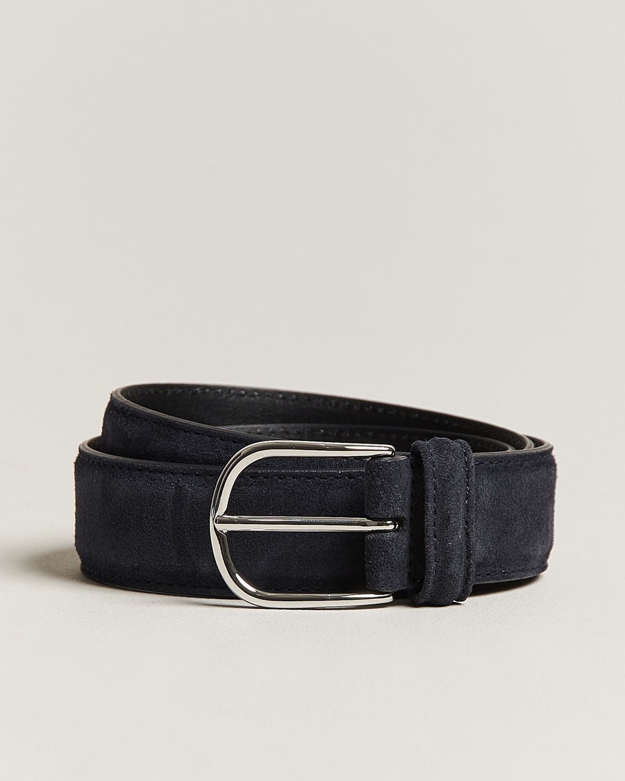 Anderson's Suede 3,5 cm Belt Navy – Azul