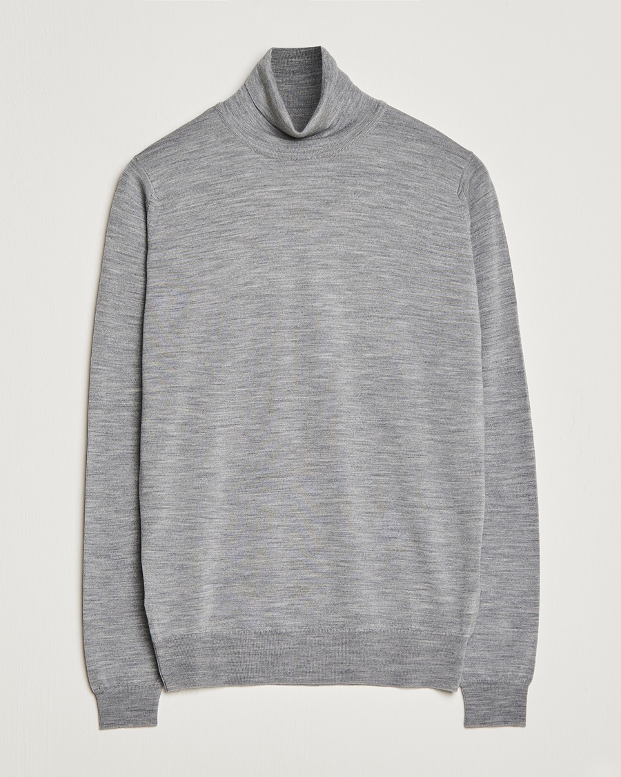 John Smedley Cherwell Extra Fine Merino Rollneck Silver – Gris