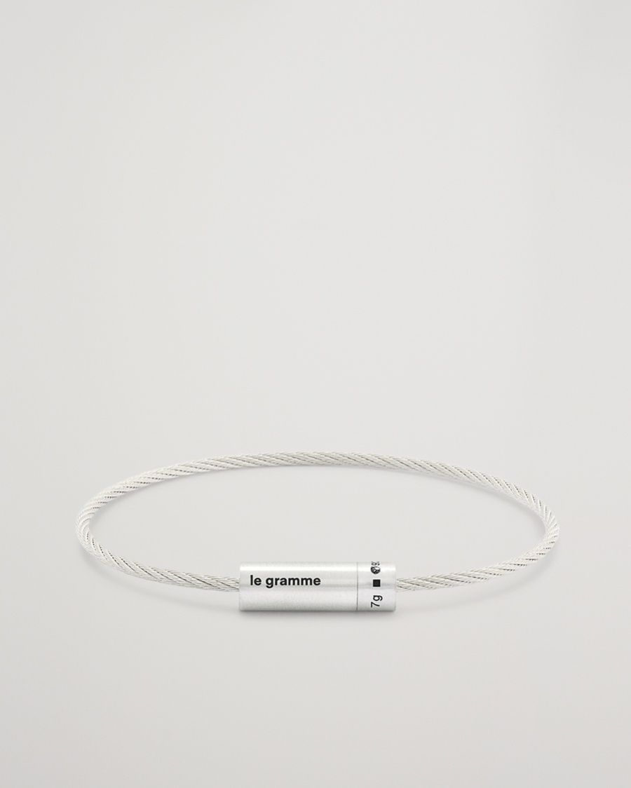 LE GRAMME Cable Bracelet Brushed Sterling Silver 7g – Plata