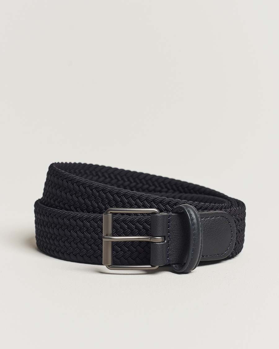Anderson's Elastic Woven 3 cm Belt Navy – Azul