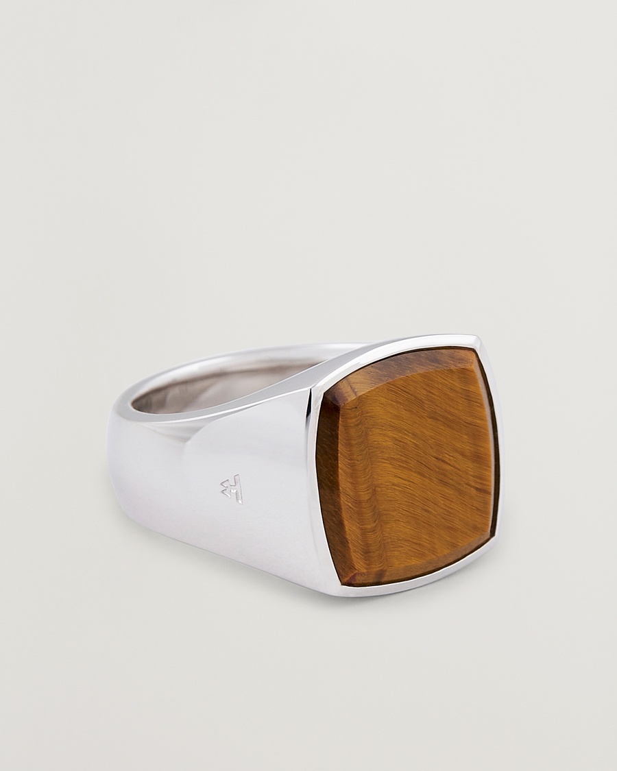 Tom Wood Cushion Tiger Eye Ring Silver – Marrón