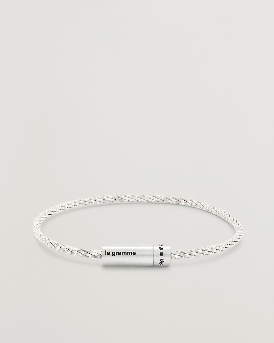 LE GRAMME Cable Bracelet Brushed Sterling Silver 9g – Plata