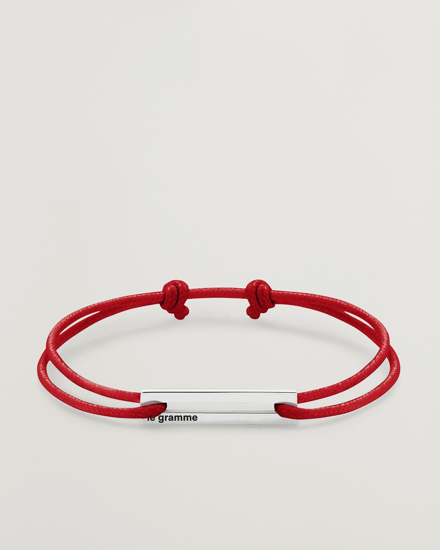 LE GRAMME Cord Bracelet Le 17/10 Red/Sterling Silver – Rojo