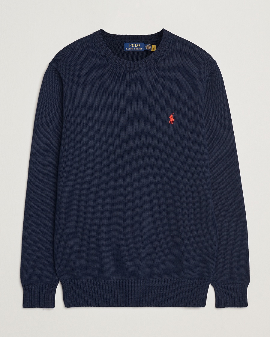 Polo Ralph Lauren Cotton Crew Neck Sweater Hunter Navy – Azul