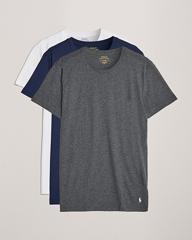 Hombres |  | Polo Ralph Lauren | 3-Pack Crew Neck T-Shirt Navy/Charcoal/White