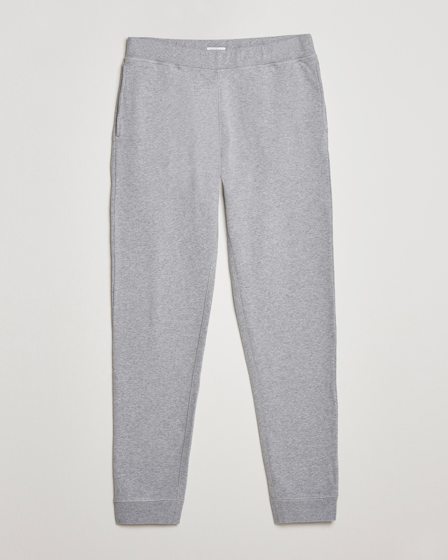 Sunspel Cotton Loopback Track Pants Grey Melange – Gris