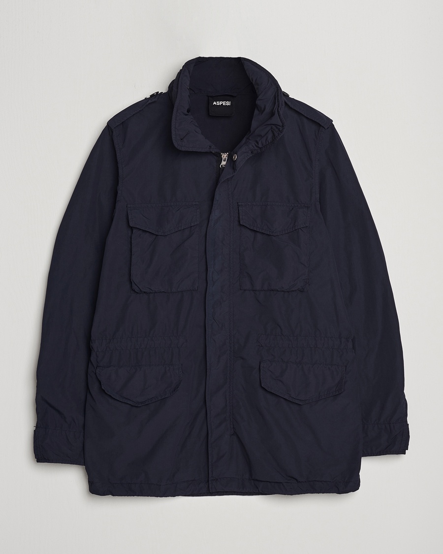 Aspesi Giubotto Garment Dyed Field Jacket Navy – Azul