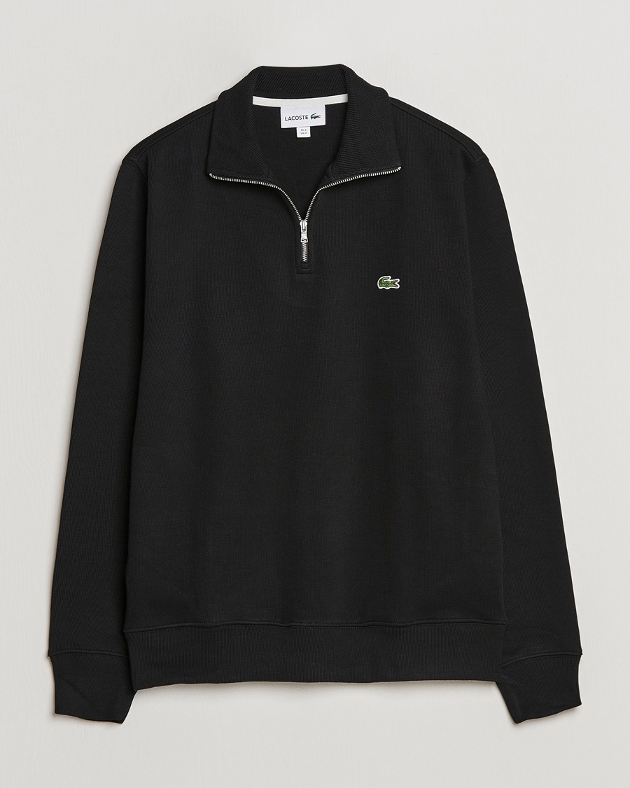 Lacoste Rib Interlock Half Zip Black – Negro