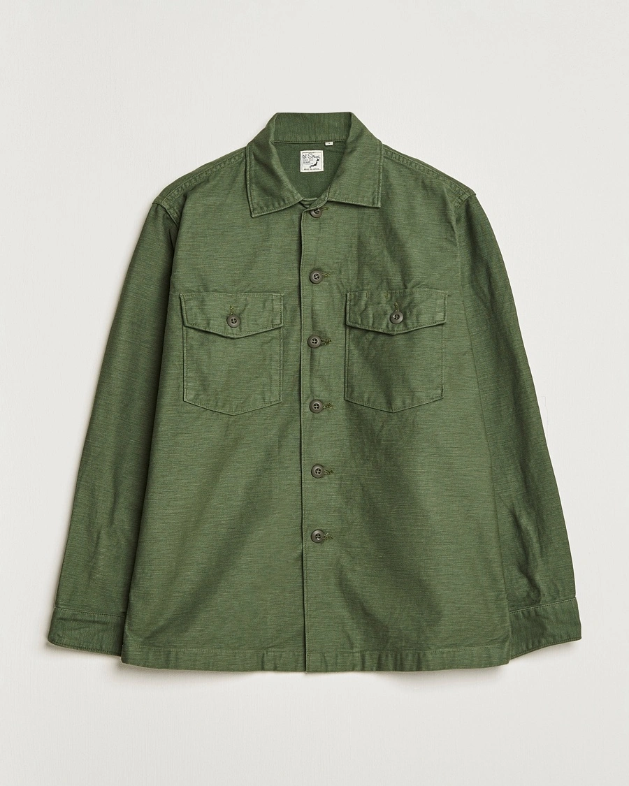 orSlow Cotton Sateen US Army Overshirt Green – Verde