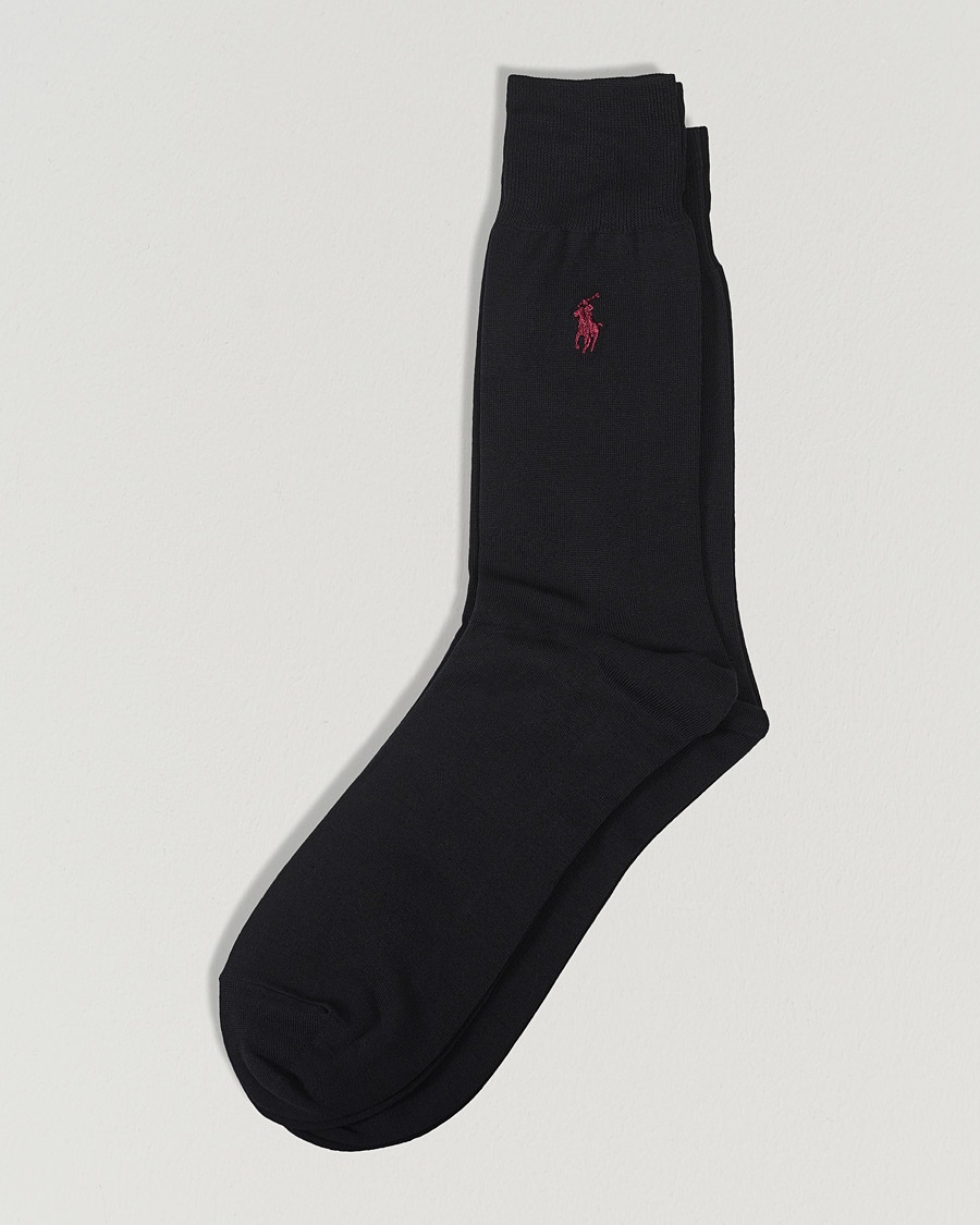 Polo Ralph Lauren 2-Pack Mercerized Cotton Socks Black – Negro
