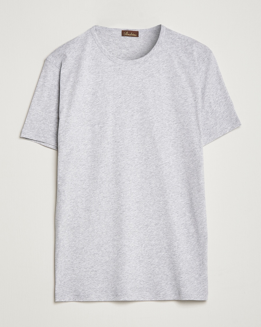 Stenströms Solid Cotton T-Shirt Grey Melange – Gris