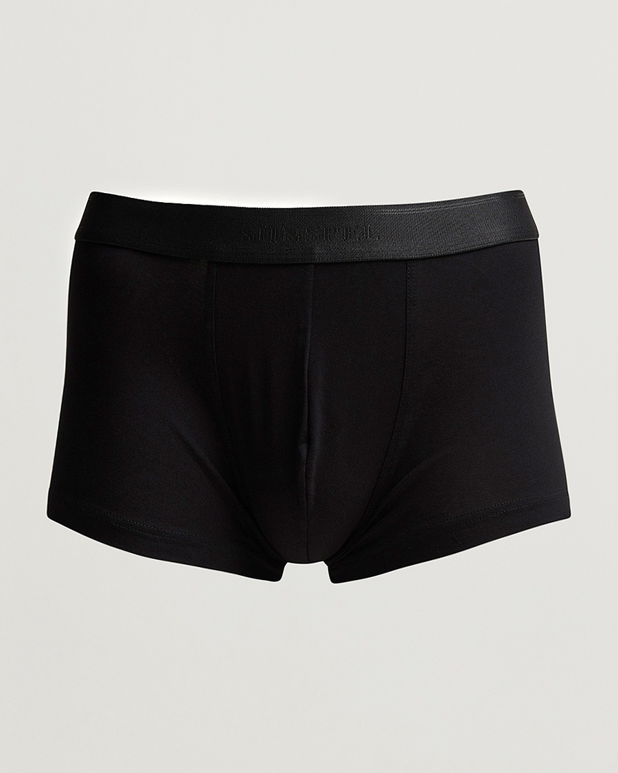 Sunspel Cotton Stretch Trunk Black – Negro