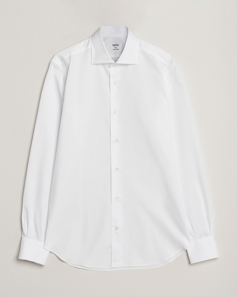 Mazzarelli Soft Cotton Cut Away Shirt White – Blanco