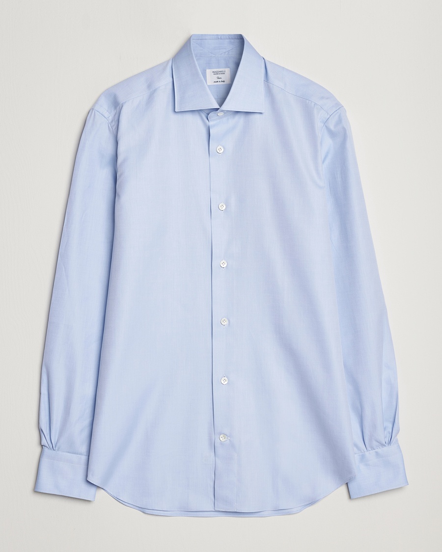 Mazzarelli Soft Cotton Cut Away Shirt Light Blue – Azul