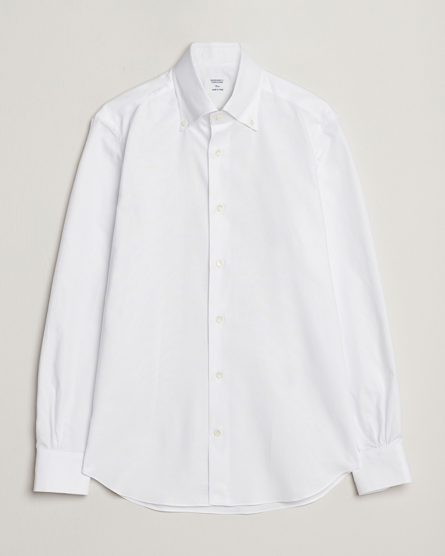 Mazzarelli Soft Oxford Button Down Shirt White – Blanco