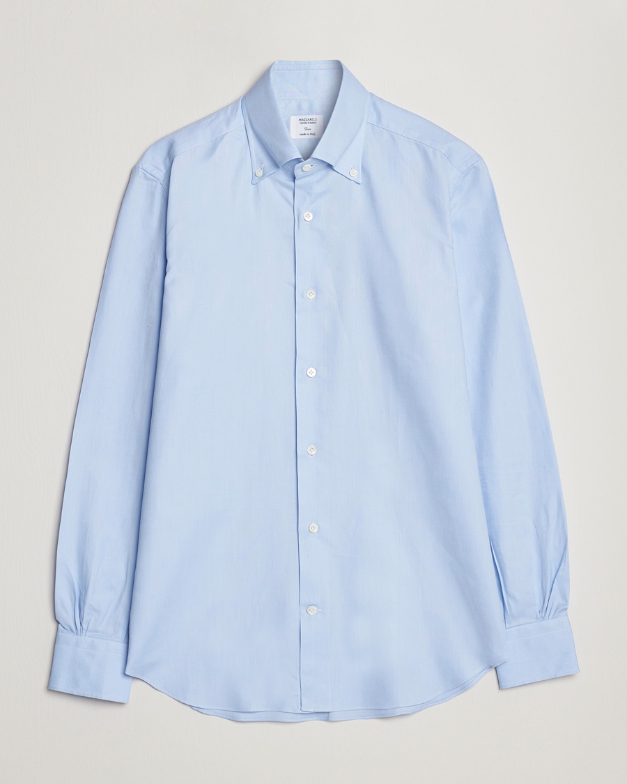 Mazzarelli Soft Oxford Button Down Shirt Light Blue – Azul