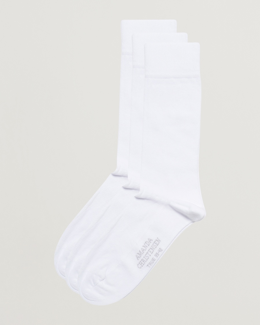 Amanda Christensen 3-Pack True Cotton Socks White – Blanco