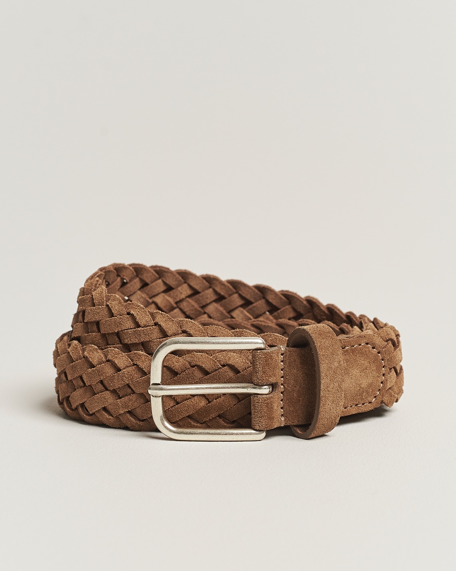 Anderson's Woven Suede Belt 3 cm Light Brown – Marrón