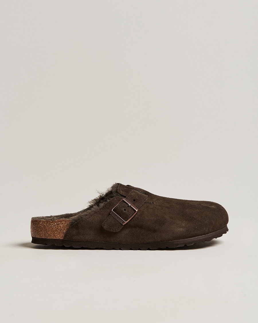 BIRKENSTOCK Boston Shearling Mocca Suede – Marrón