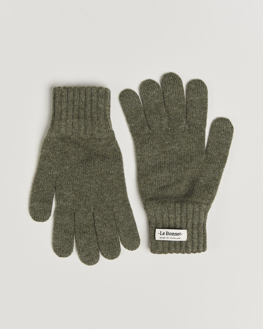 Le Bonnet Merino Wool Gloves Croco – Verde