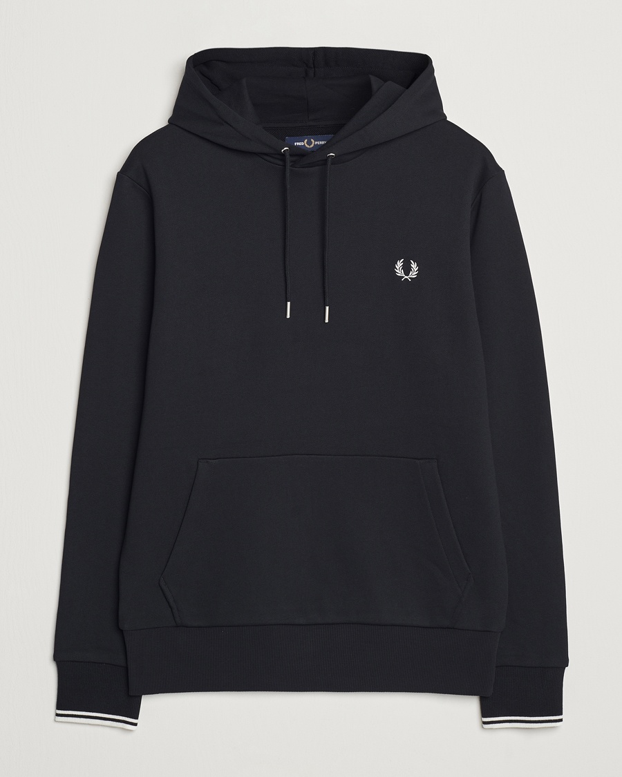 Fred Perry Tipped Hoodie Black – Negro