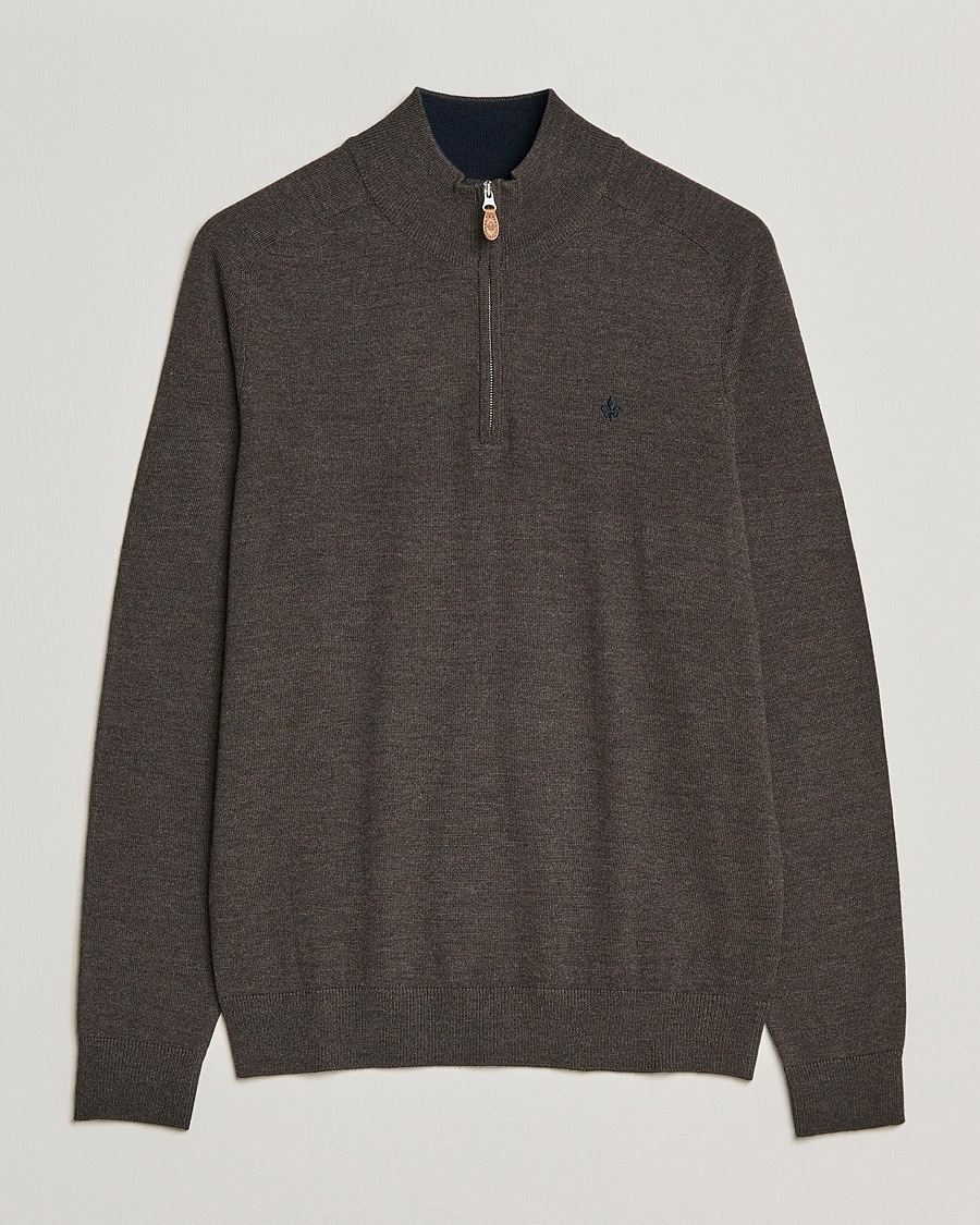 Morris John Merino Half Zip Dark Brown – Marrón
