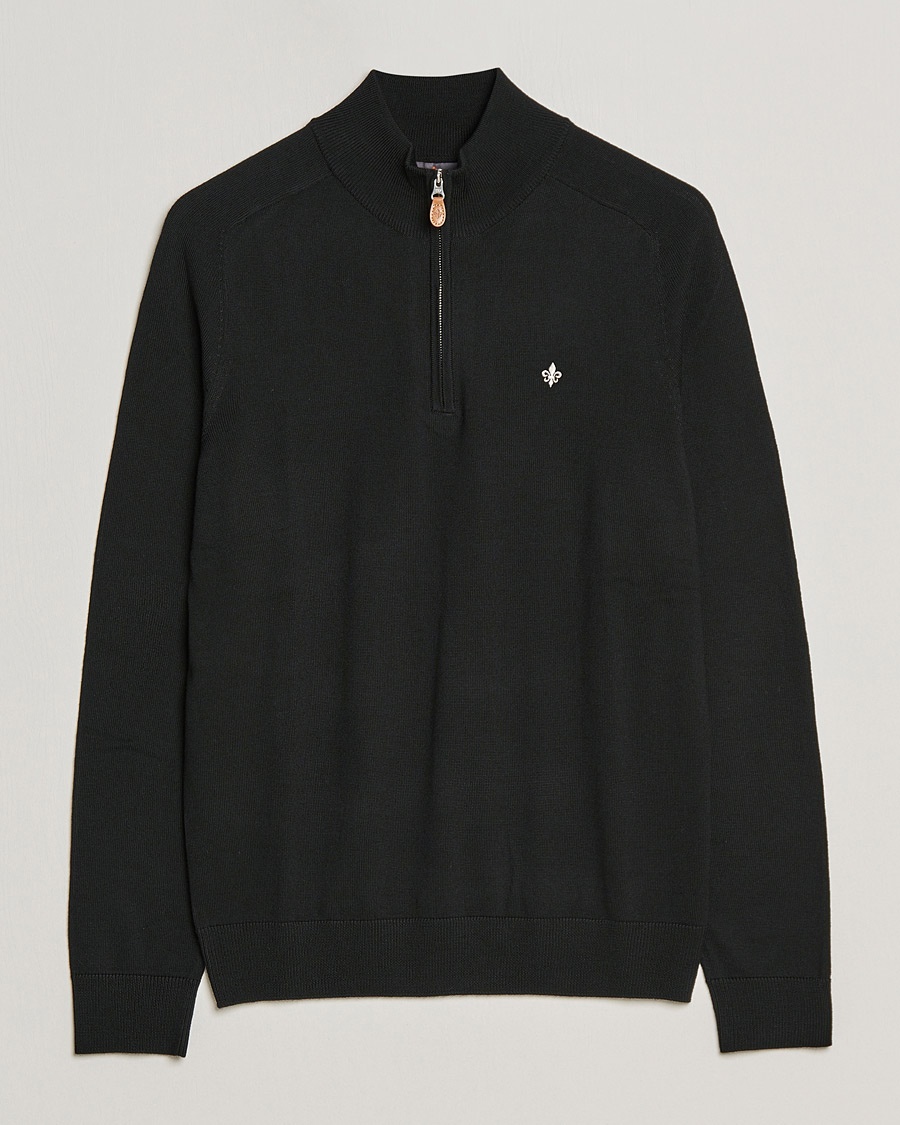 Morris John Merino Half Zip Black – Negro