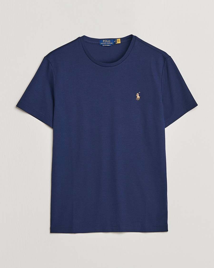Polo Ralph Lauren Luxury Pima Cotton Crew Neck T-Shirt Refined Navy – Azul