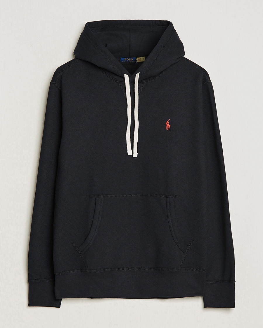 Polo Ralph Lauren RL Fleece Hoodie Polo Black – Negro