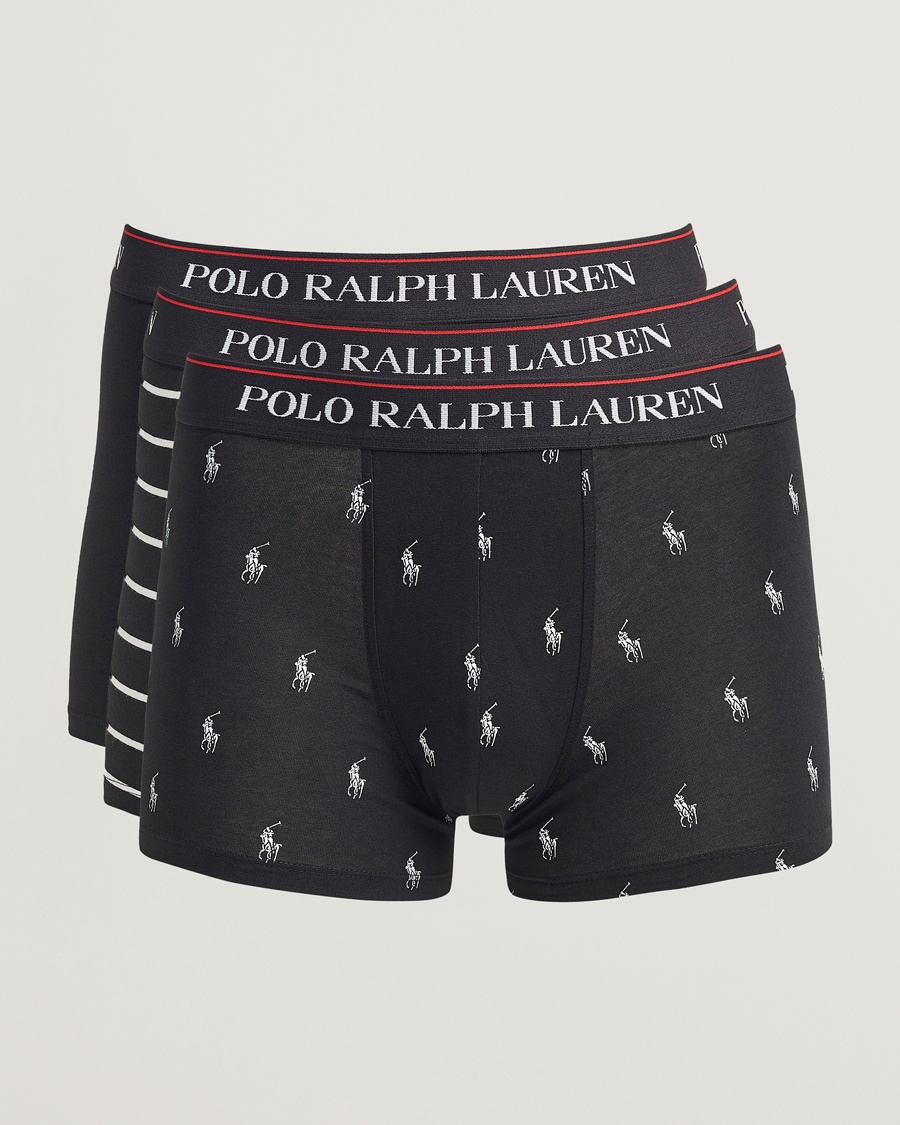 Polo Ralph Lauren 3-Pack Trunk Black/Stripe/Pony – Blanco