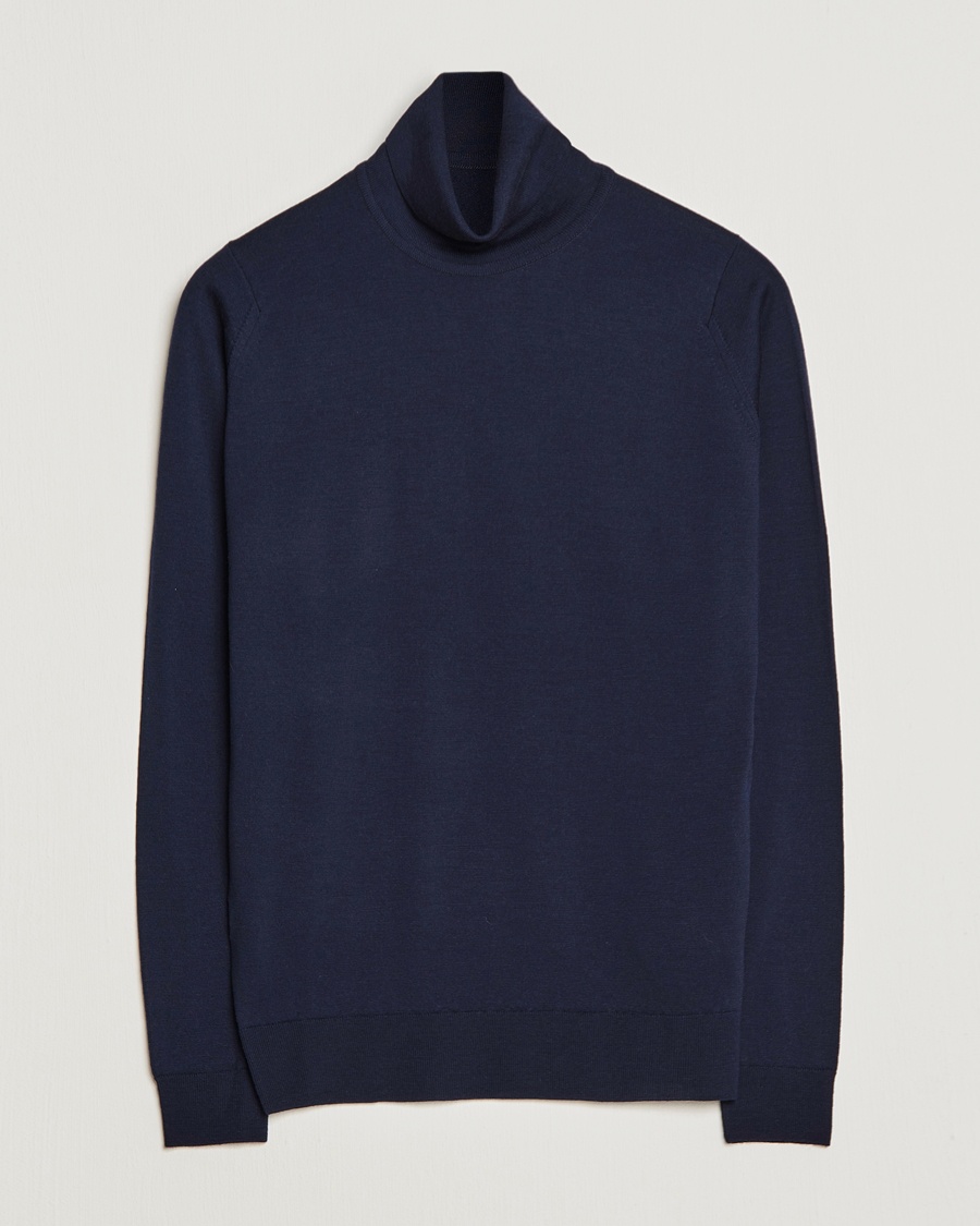 John Smedley Cherwell Extra Fine Merino Rollneck Midnight – Azul