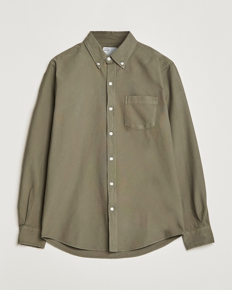 Colorful Standard Classic Organic Oxford Button Down Shirt Dusty Olive – Verde