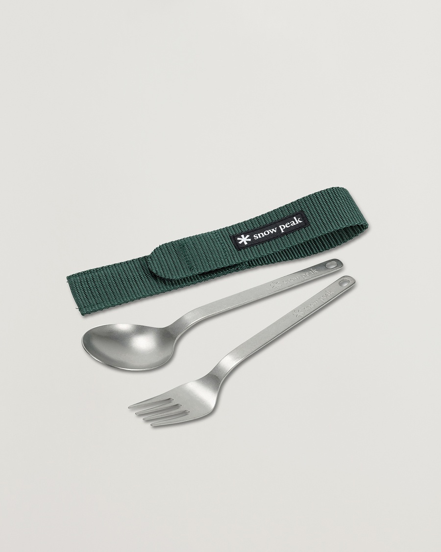 Snow Peak Fork & Spoon Set Titanium – Plata