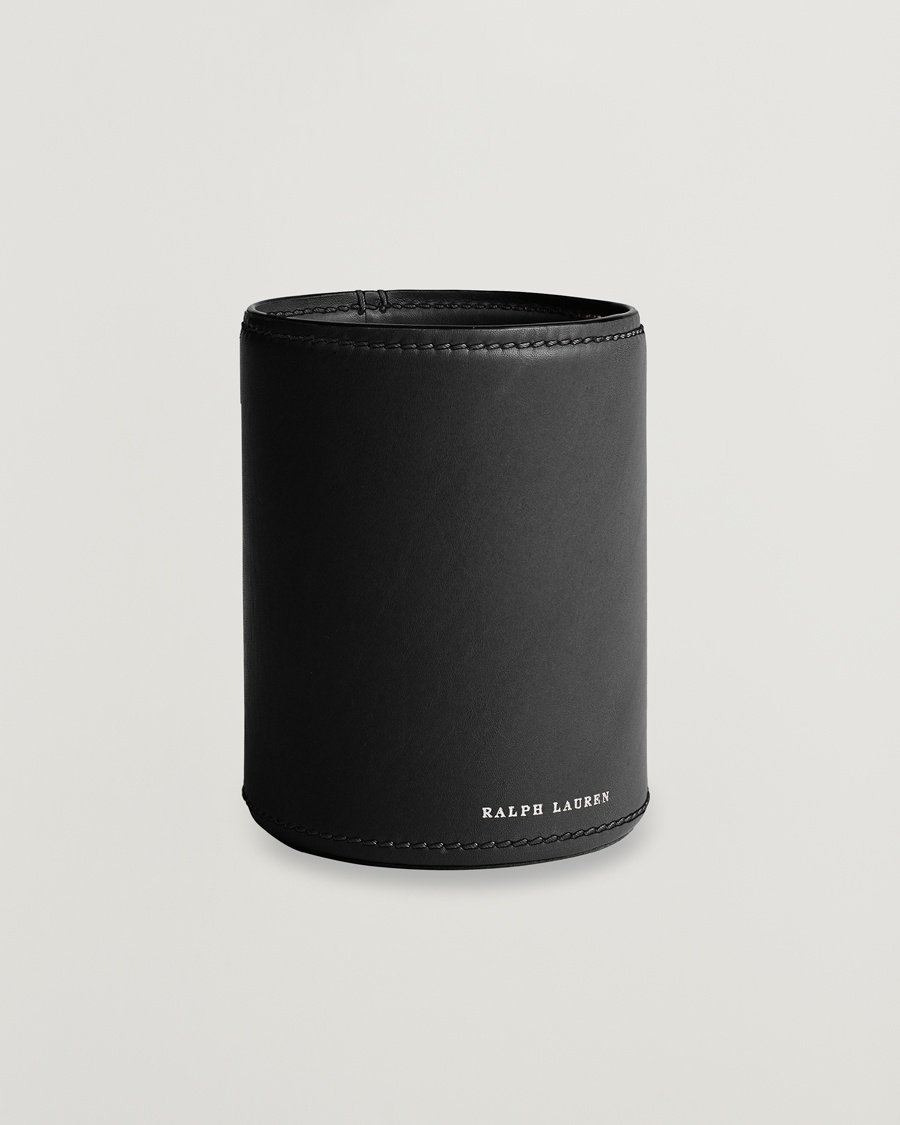 Ralph Lauren Home Brennan Leather Pencil Cup Black – Negro
